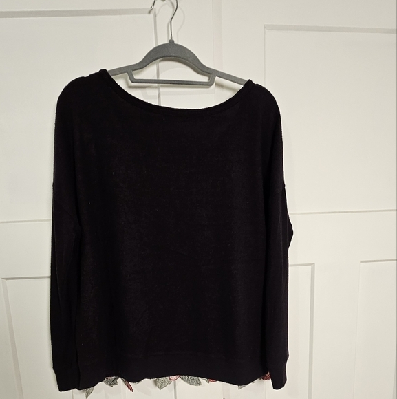 Altar'd State Embroidered Rose Stretchy Sweater Scoop Neck L - Picture 4 of 8